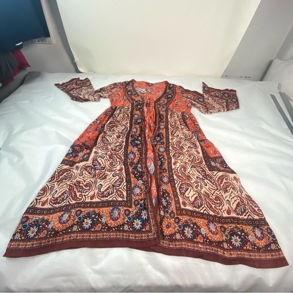 NEW ANGIE Boho MIXED PATTERN
PAISLEY KIMONO DUSTER Size M - Picture 6 of 13